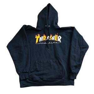 Thrasher Magazine Shirt Adult Medium Black Hoodie Sweatshirt Skateboard Mens